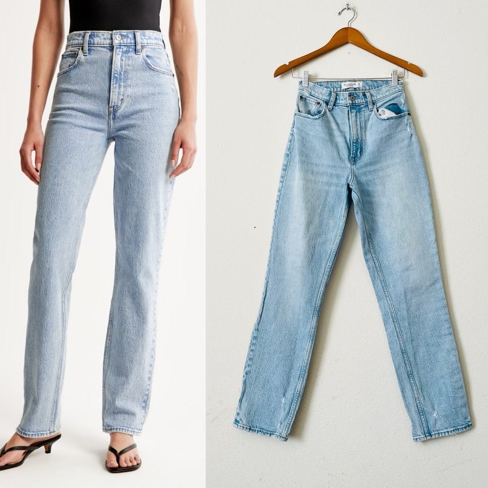 Abercrombie & Fitch SIZE 26 Curve Love The ‘90s Straight Ultra High Rise Jeans